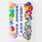 ドアはビニールバナー3' x 5'バナーを開いている 横断幕 (縦)