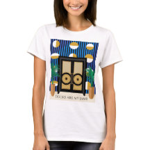 ドアは私のジャム | カラー ブロック アールデコ調 Tシャツ