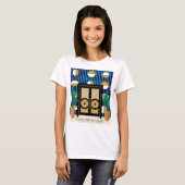 ドアは私のジャム | カラー ブロック アールデコ調 Tシャツ (正面フル)