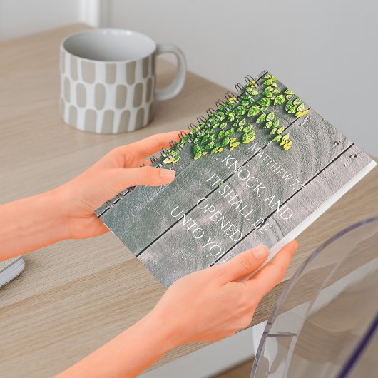 ドアをノックすると聖書の聖句が開く ノートブック