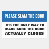 ドアをバタンと閉めて 長方形シール (正面)