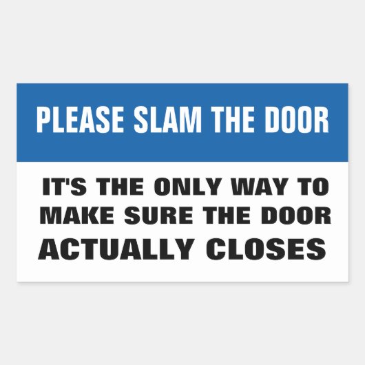 ドアをバタンと閉めて 長方形シール (正面)