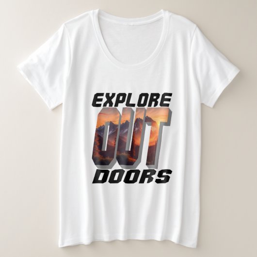 ドアを探る プラスサイズTシャツ (デザイン正面)