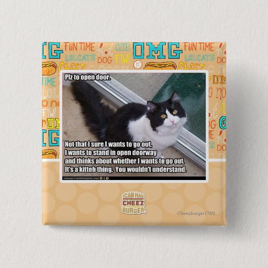 ドアを開くためのPlz 缶バッジ (正面)