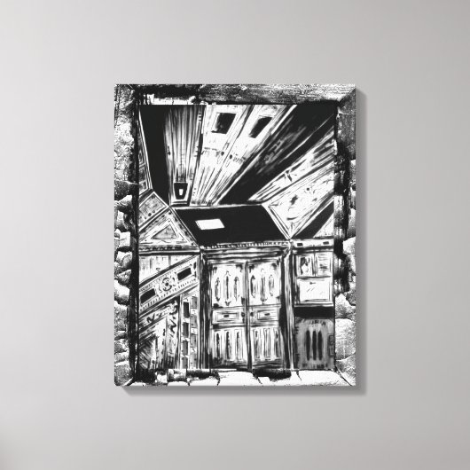 ドアを開く キャンバスプリント (正面)