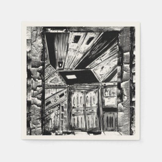 ドアを開く スタンダードカクテルナプキン (正面)