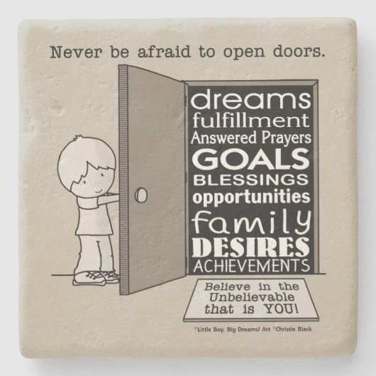 ドアを開く ストーンコースター (正面)