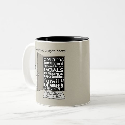 ドアを開く ツートーンマグカップ (正面左)