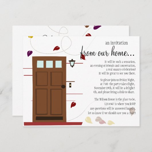 ドアを開く 招待状 (正面/裏面)