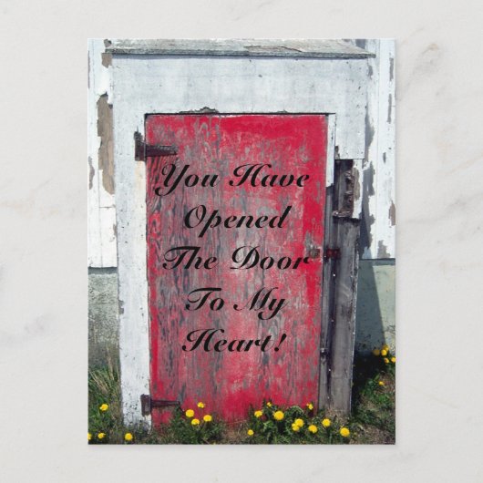ドアを開けてハート ポストカード (正面)