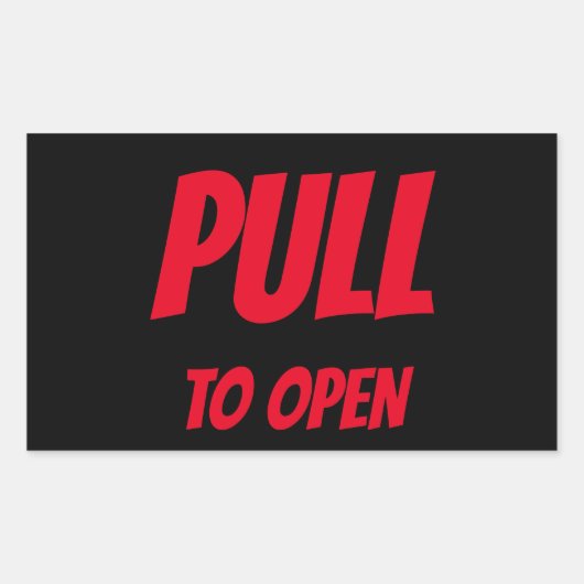 ドアを開ける 長方形シール (正面)