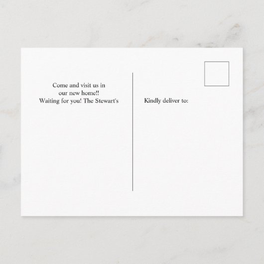 ドアイラストレーションフローラ新しいホームムービング 案内ポストカード (裏面)