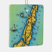 ドアカウンティウィスコンシンの地図 セラミックオーナメント (右)