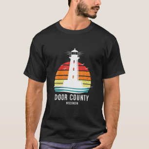ドアカウンティウィスコンシンレトロヴィンテージライトハウスイデ Tシャツ