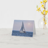 ドアカウンティシルボート – ミシガン湖空白の カード (黄色い花)