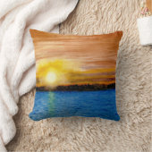 ドアカウンティフィッシュクリークブリリアント夕べサンセット クッション (ブランケット)