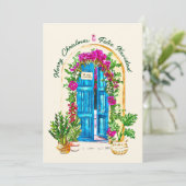 ドアカラフルー&ブーゲンビレーメキシカンクリスマス シーズンカード (スタンド正面)