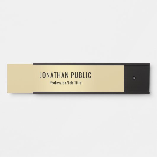 ドアシンボルや象徴エレガントブモダンラック金ゴールドテンプレート サインプレート (正面)
