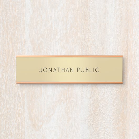 ドアシンボルや象徴カスタムモダンエレガント金ゴールドテンプレート サインプレート (正面)