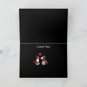 ドアストップドッグと猫編集可能バレンタイン カード (内部)