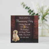 ドアドッグブリックウォール引っ越し祝いパーティーパーティー 招待状 (スタンド正面)