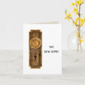 ドアノブとドアプレートの新築祝いカード カード (黄色い花)