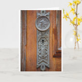 ドアノブビクトリアンと鍵穴 カード (黄色い花)