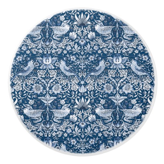 ドアノブ – イチゴ泥棒ウィリアム・モリス セラミックノブ (正面)