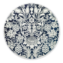 ドアノブ – ブルーホワイトヒマワリとつる植物