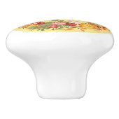 ドアハンドル – セラミックノブ – 花のデザイン (側面)