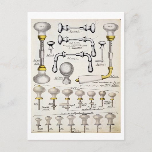 ドアハンドル、国内gの貿易カタログから ポストカード (正面)