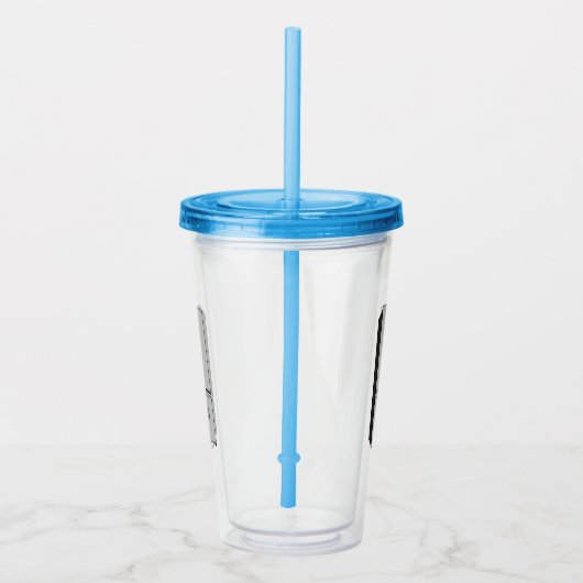 ドアフランスの冷蔵庫の漫画イラストレーション アクリルタンブラー (右)