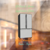 ドアフランスの冷蔵庫の漫画イラストレーション ウィンドウサイン (シート2)