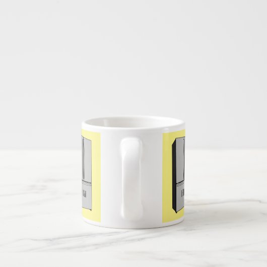 ドアフランスの冷蔵庫の漫画イラストレーション エスプレッソカップ (裏面)