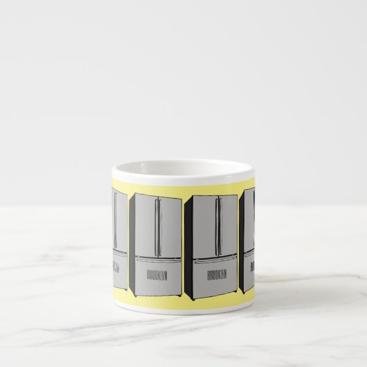 ドアフランスの冷蔵庫の漫画イラストレーション エスプレッソカップ (正面)