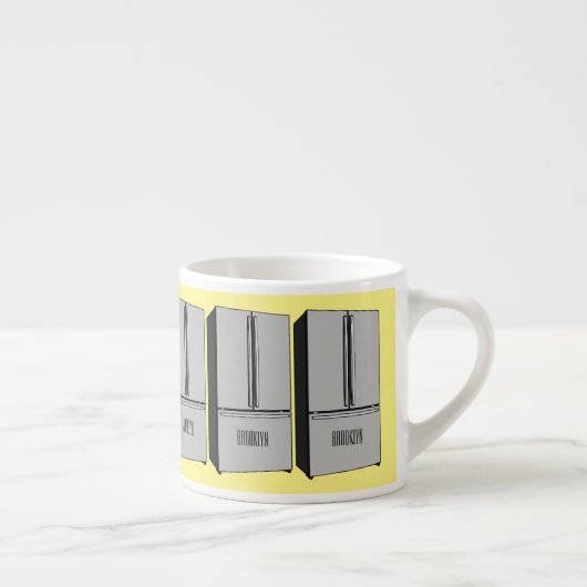 ドアフランスの冷蔵庫の漫画イラストレーション エスプレッソカップ (右)