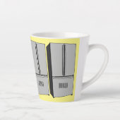 ドアフランスの冷蔵庫の漫画イラストレーション カフェラテマグ (右)