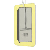 ドアフランスの冷蔵庫の漫画イラストレーション カーエアーフレッシュナー (左)