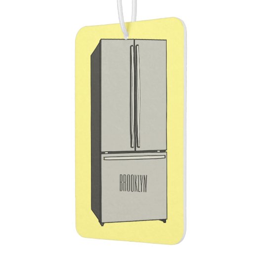 ドアフランスの冷蔵庫の漫画イラストレーション カーエアーフレッシュナー (左)