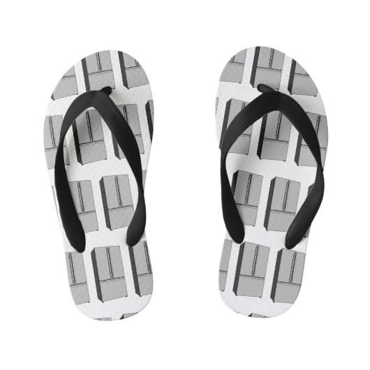 ドアフランスの冷蔵庫の漫画イラストレーション キッズビーチサンダル (フットベッド)