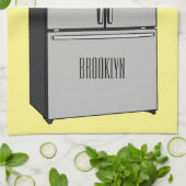 ドアフランスの冷蔵庫の漫画イラストレーション キッチンタオル (折り畳み)