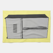 ドアフランスの冷蔵庫の漫画イラストレーション キッチンタオル (横)