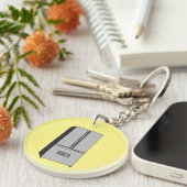 ドアフランスの冷蔵庫の漫画イラストレーション キーホルダー (正面右)