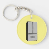 ドアフランスの冷蔵庫の漫画イラストレーション キーホルダー (正面)