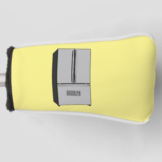 ドアフランスの冷蔵庫の漫画イラストレーション ゴルフヘッドカバー (正面)