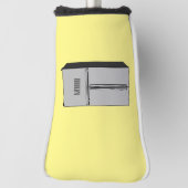 ドアフランスの冷蔵庫の漫画イラストレーション ゴルフヘッドカバー (回転90)