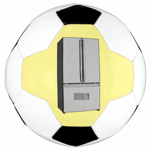 ドアフランスの冷蔵庫の漫画イラストレーション サッカーボール (正面)