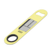 ドアフランスの冷蔵庫の漫画イラストレーション スピード栓抜き (裏面アングル)