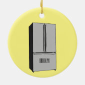 ドアフランスの冷蔵庫の漫画イラストレーション セラミックオーナメント (裏面)