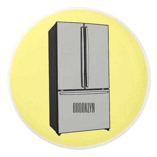 ドアフランスの冷蔵庫の漫画イラストレーション セラミックノブ (正面)